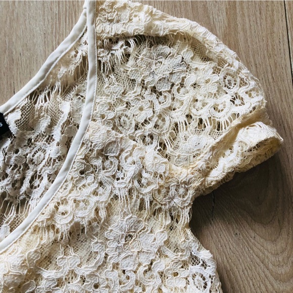 The Kooples Layered Lace Mini Dress in Cream White Size 38 /US Size M - Picture 6 of 15